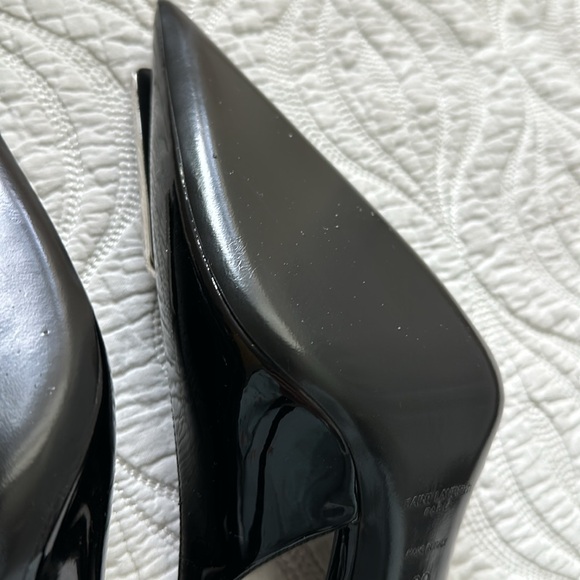 SAINT LAURENT Avenue Slingback Pumps Patent Black Leather - Picture 7 of 8